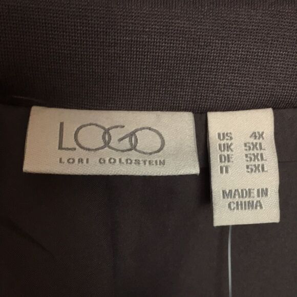 Logo by Lori Goldstein brown blazer long sleeve with gathered sleeve Sz 4X - Picture 2 of 15
